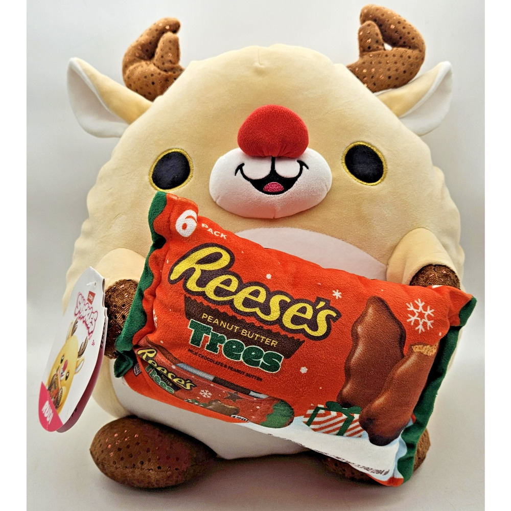 ZURU Snackles Rudi Reindeer Plush Toy Reese's Peanut Butter Trees Christmas